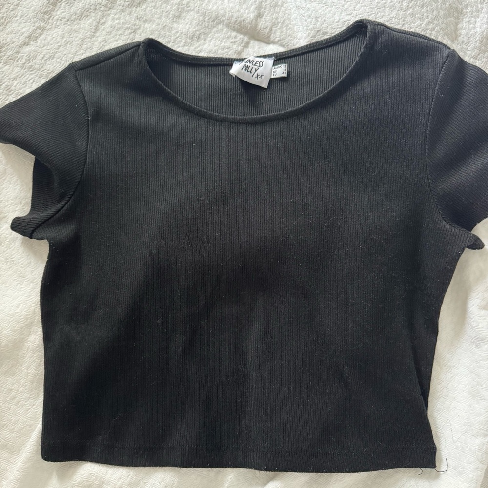 Princess Polly Black Baby Tee Size L